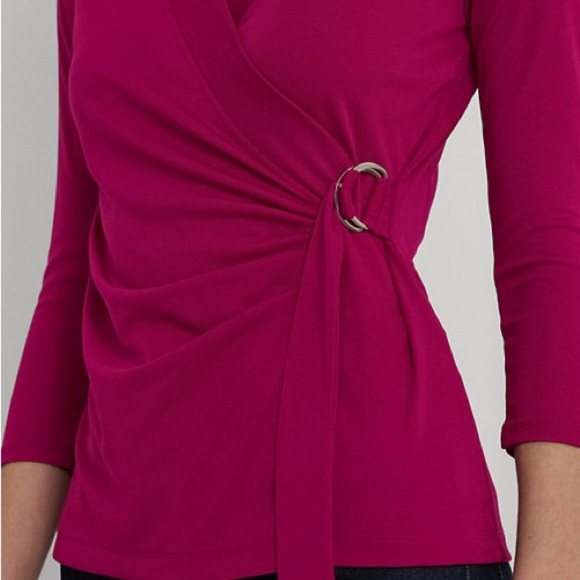 Ralph Lauren Elegant Pink Wrap Top Brand New Sold Out in Stores Retails for 102$ - Picture 7 of 17